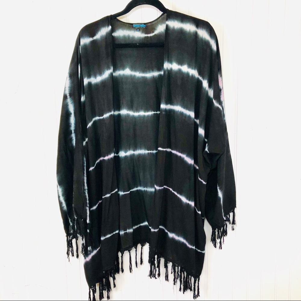 Bella Moda tie dye cardigan top cover 3X